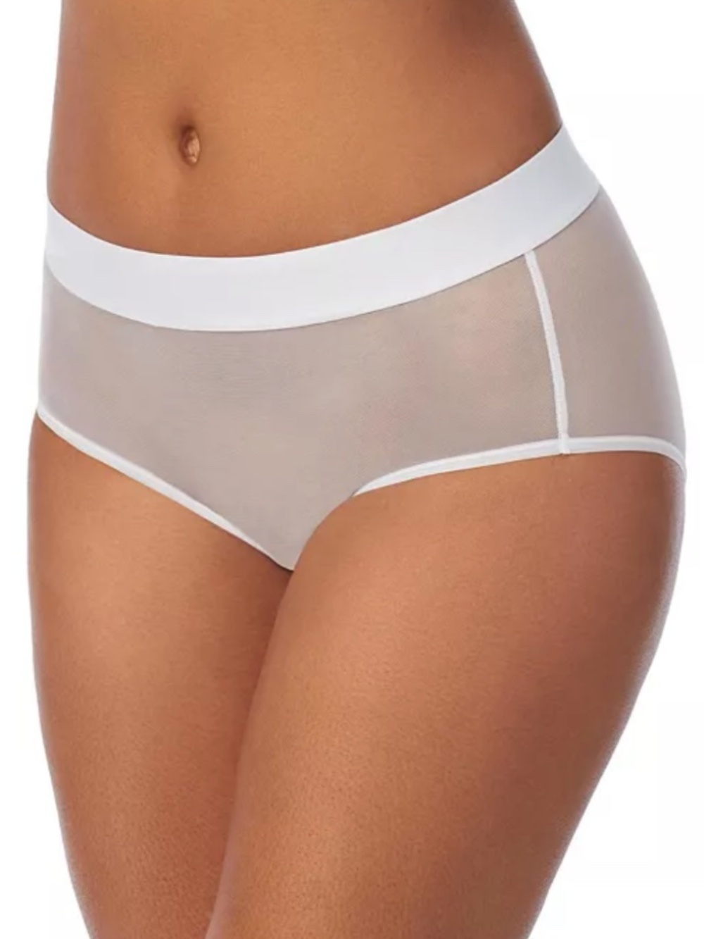Dkny Women's Sheers Brief Underwear, DK8195 - White - Size: L